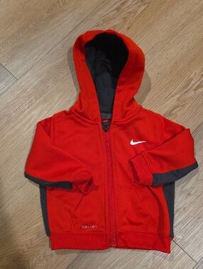 Nike Red and Black Kids Zip Hoodie